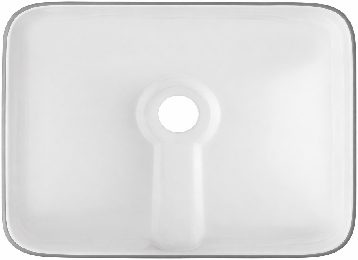 Rectangular talavera bathroom sink floral quatrefoil pattern view from undernigh