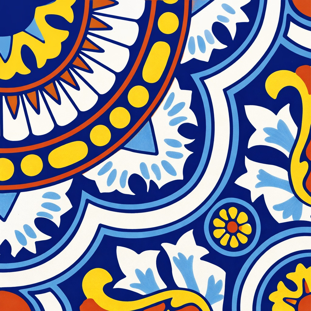 Cobalt medallion talavera tile