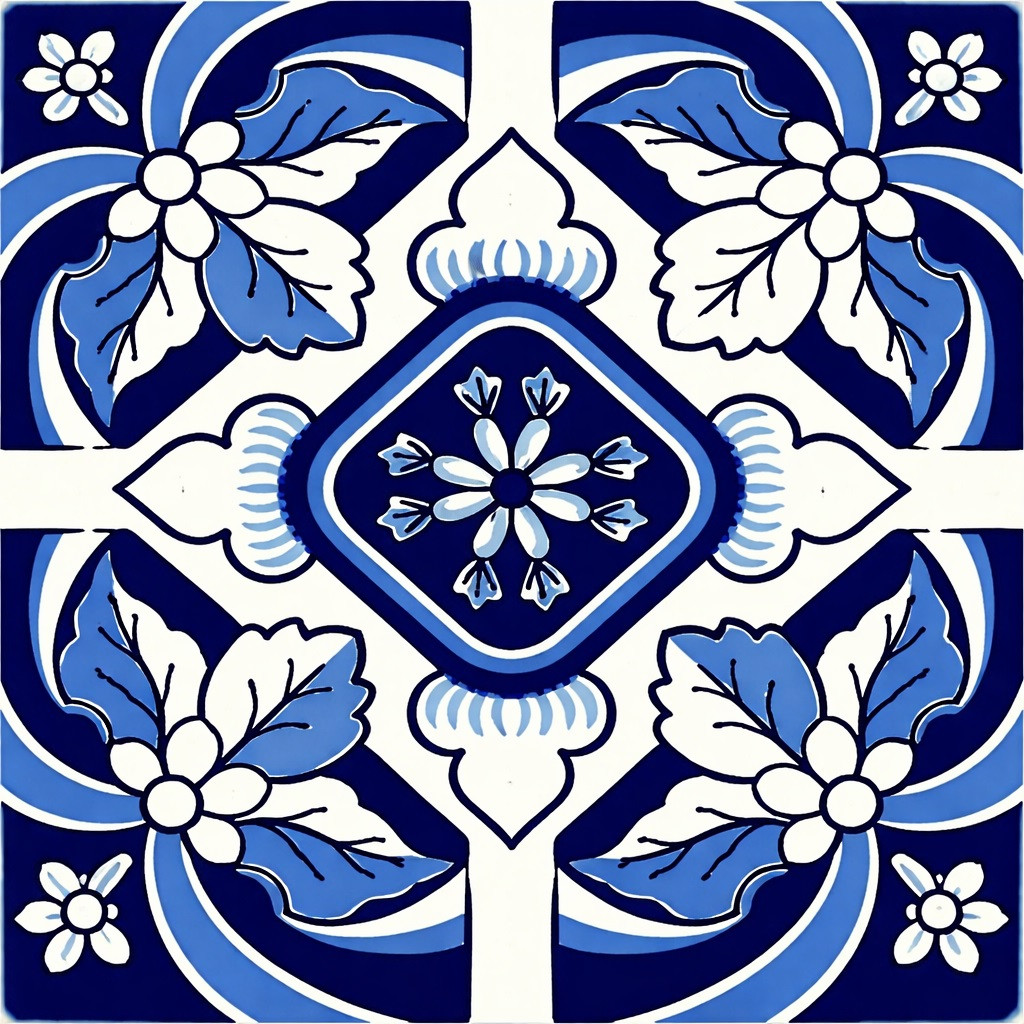 Talavera blue medallion tile