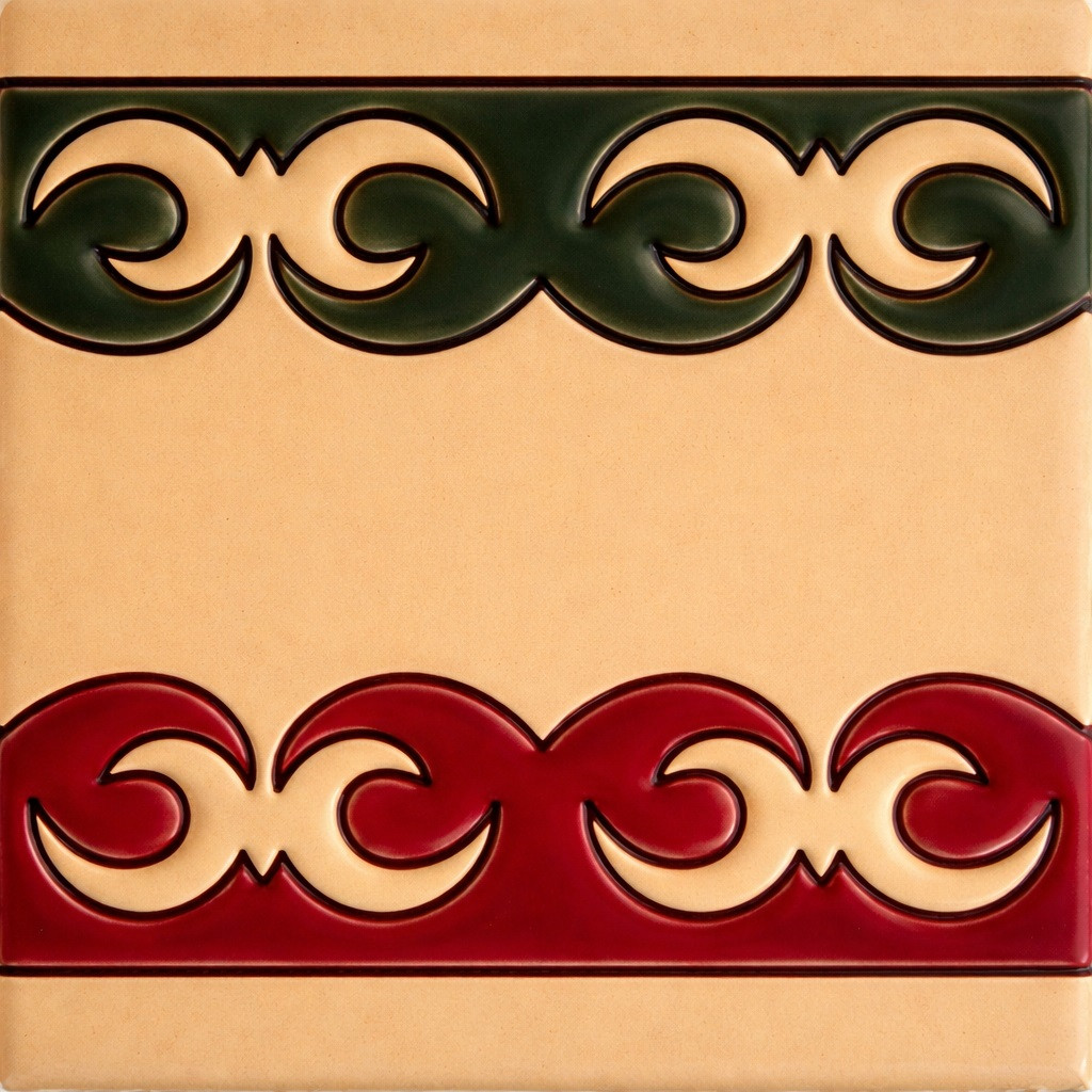 Mexican scroll relief talavera tile decorative border