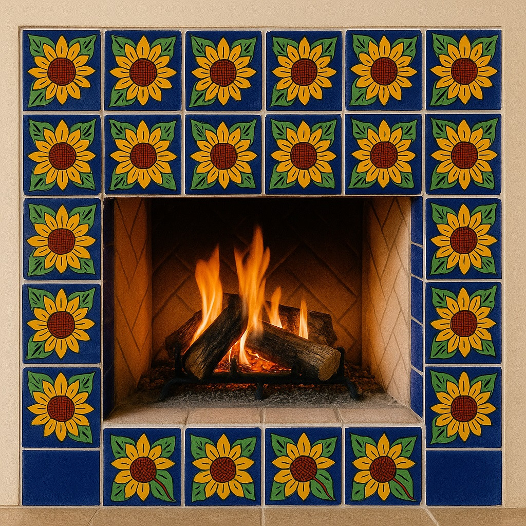 Mexican Talavera Sunflower Tile – Hand Painted Ceramic