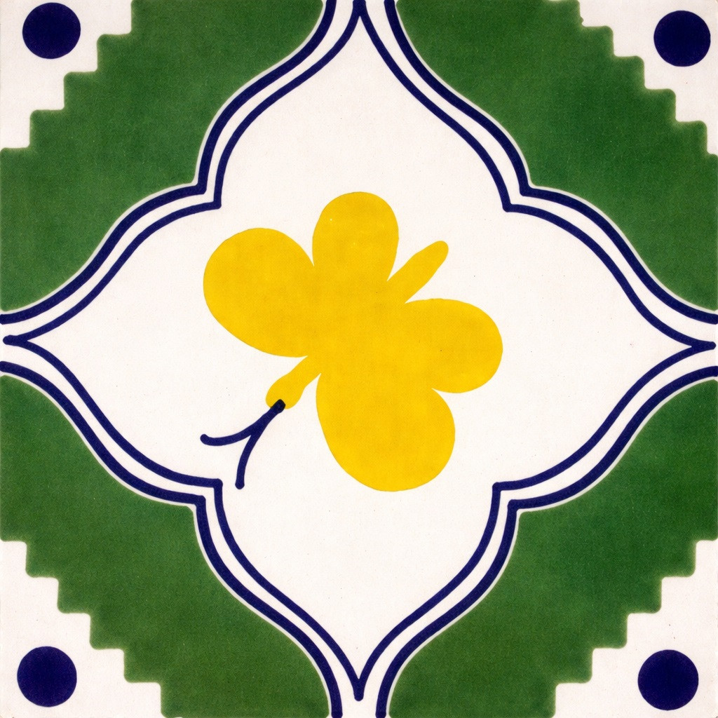 Yellow Quatrefoil Talavera Tile Pattern