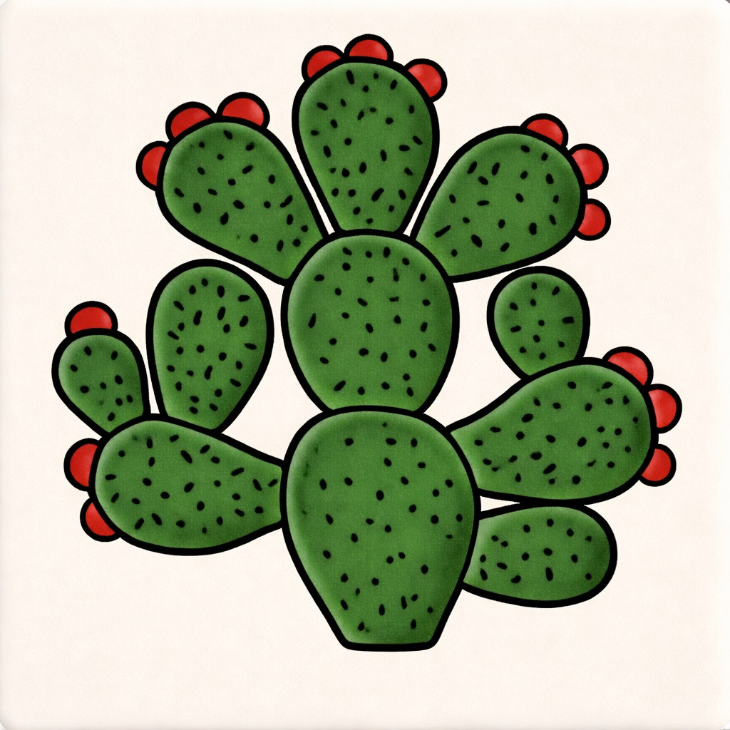 Talavera prickly pear cactus tile