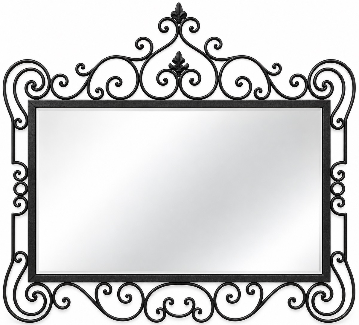 Wrought iron framed mirror in Spanish Colonial style