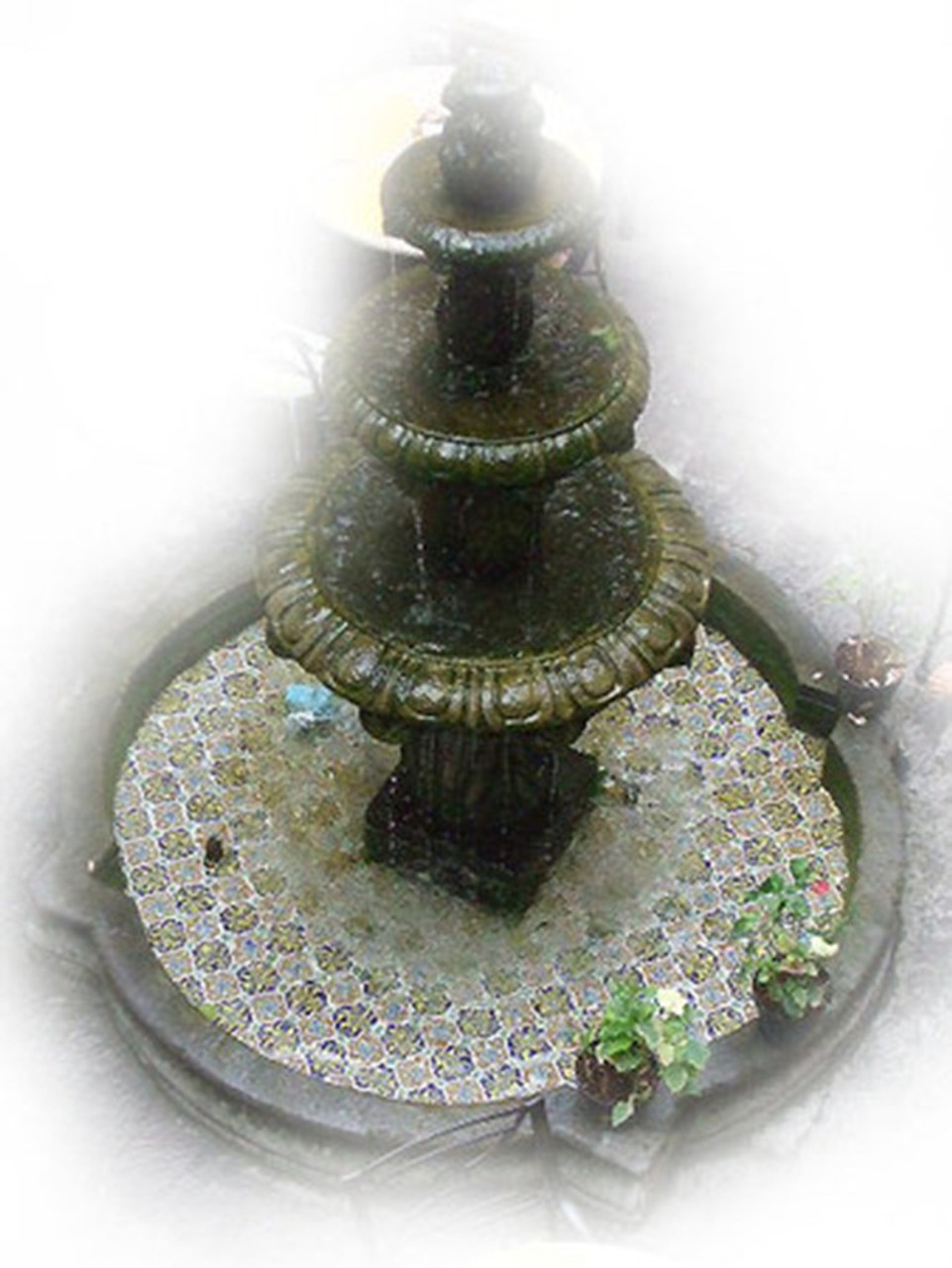 Spanish stone fountain lifestyle image