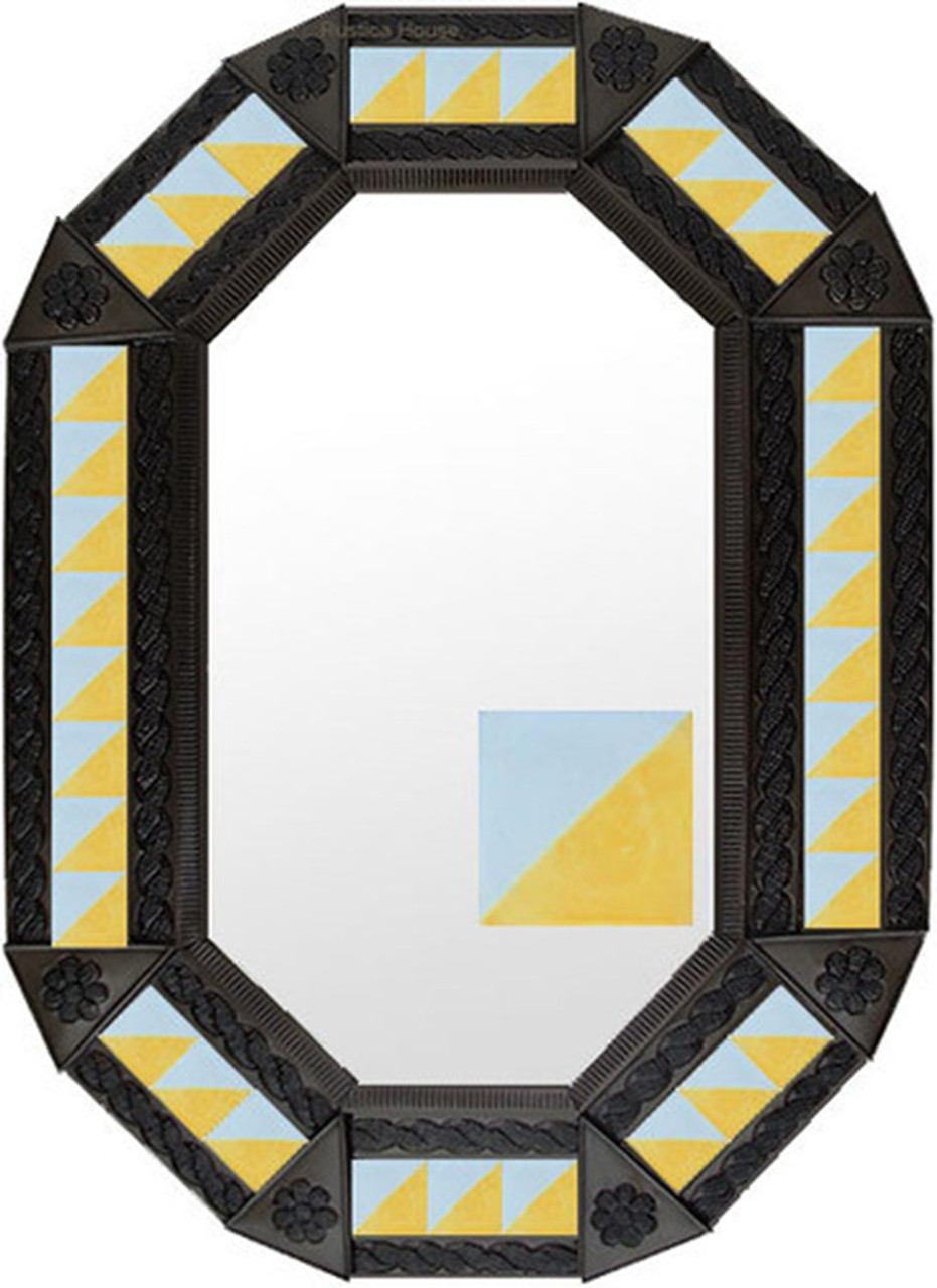 octagonal metal tin frame decorated with mexican manufactured tile