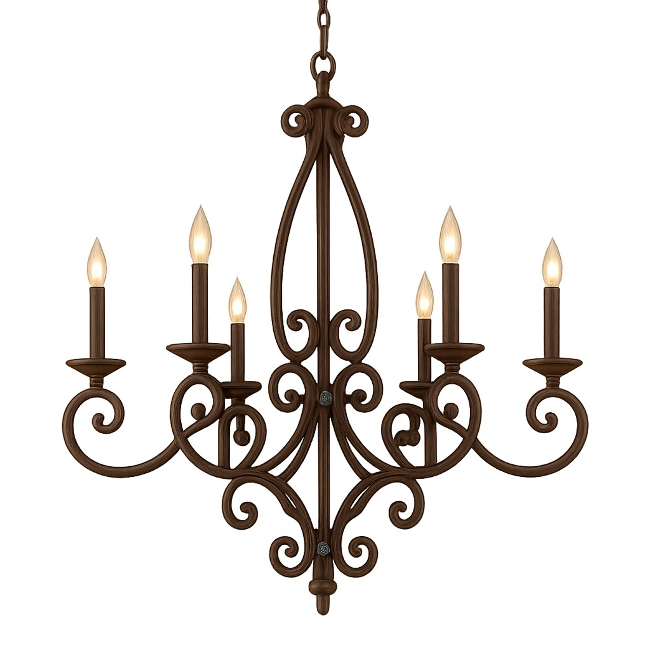 Mediterranean wrought iron chandelier