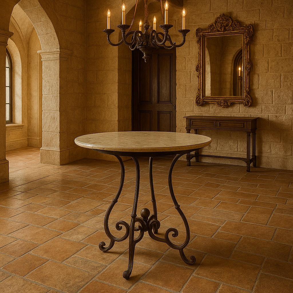 Mediterranean Forged Iron Table Base – Handcrafted Wrought Design