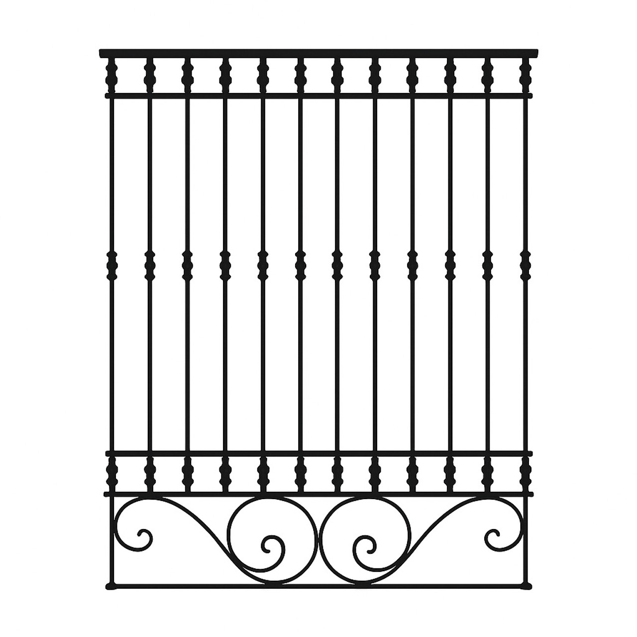Andalusian black wrought iron window guards
