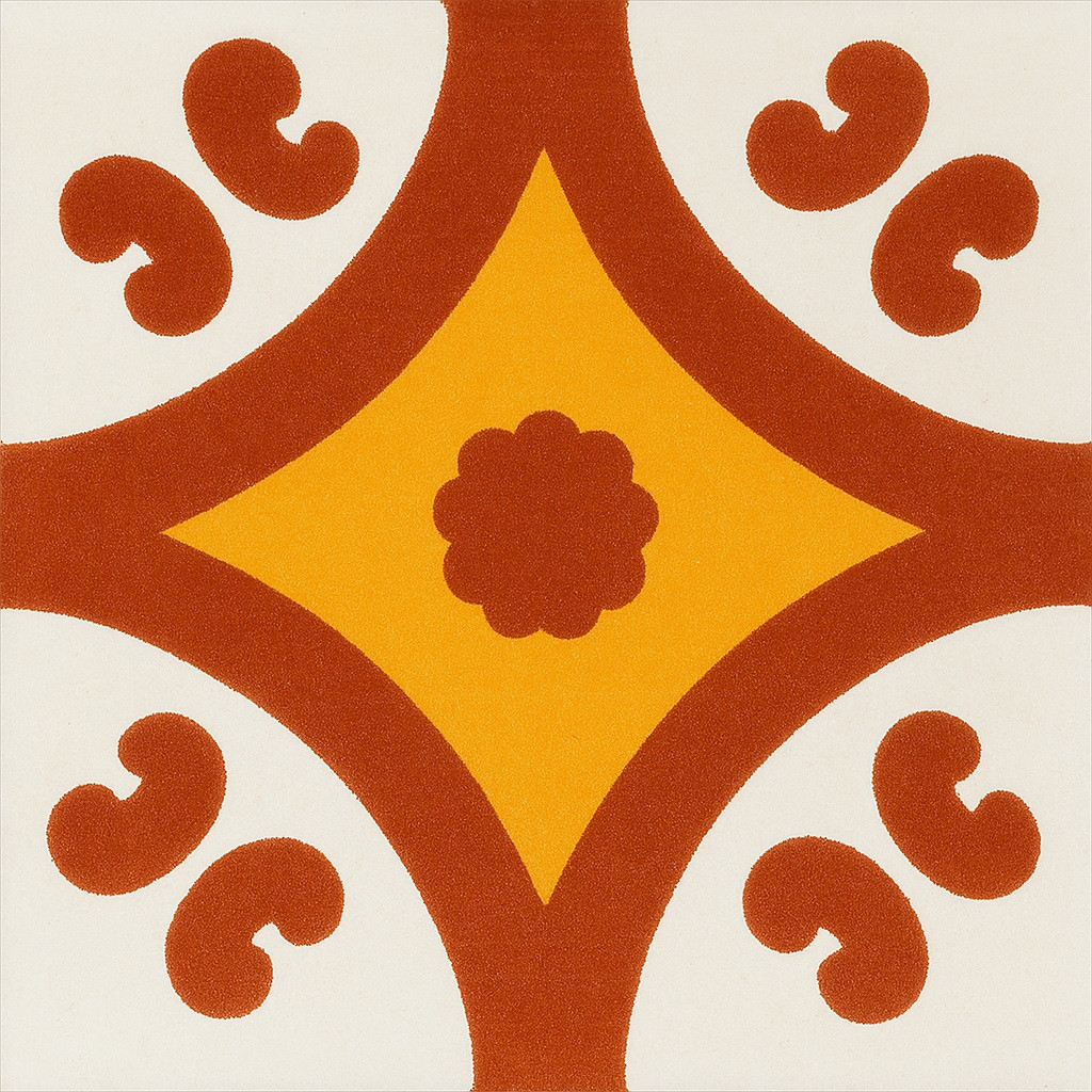 ⭐️古代エジプト　テラコッタ　メキシコ　おしゃれ Terracotta Yellow Scroll Mexican Tile Handcrafted Talavera Style