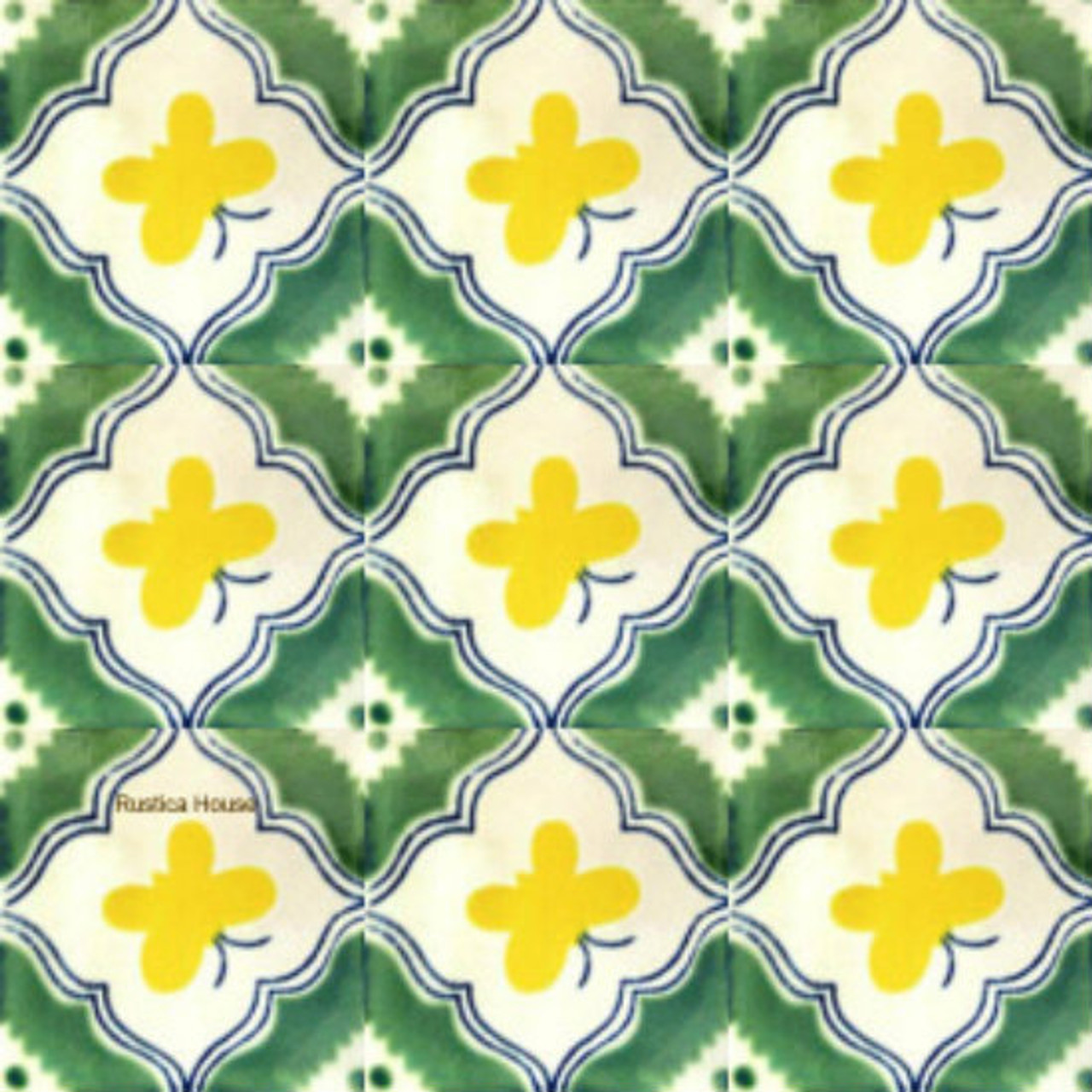 Mexican tiles green yellow