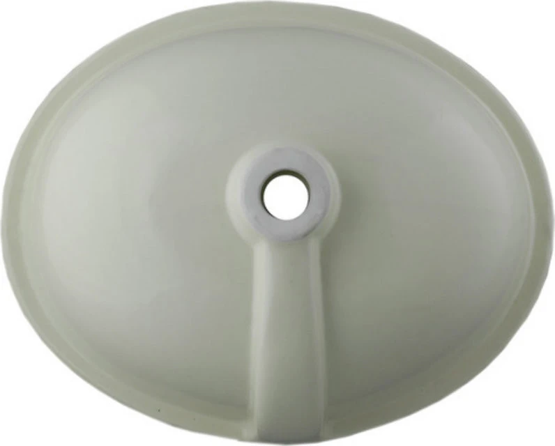 Mexican talavera oval bathroom sink back view