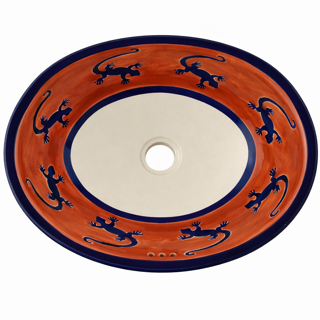 Mexican lizard talavera bathroom sink
