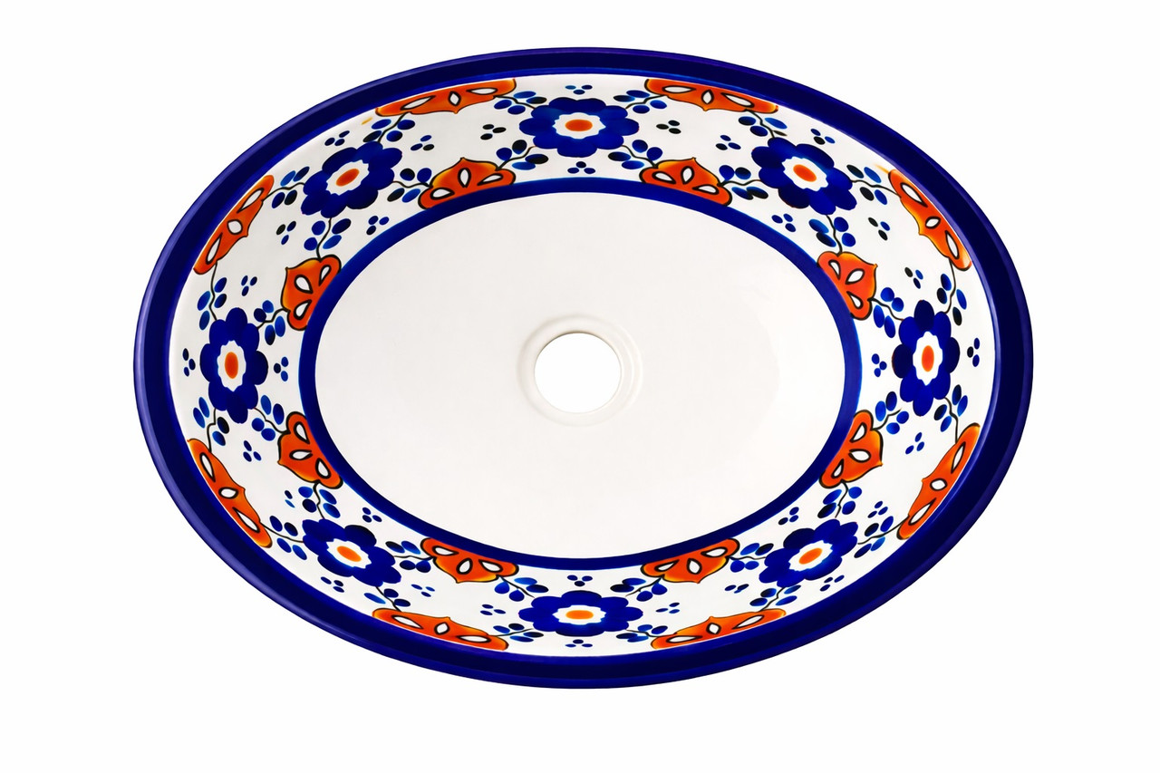 Cobalt coffee floral talavera sink