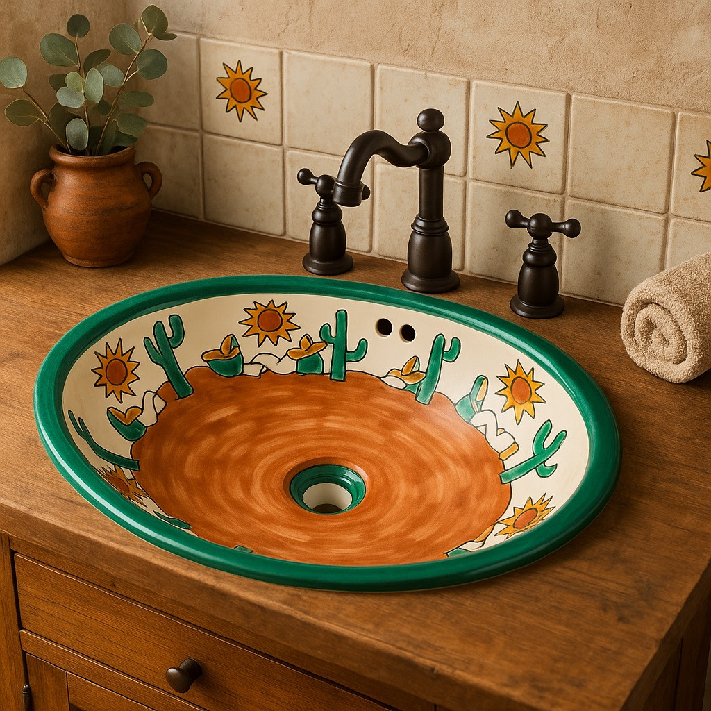 Mexican Campesino Cactus Bathroom Sink