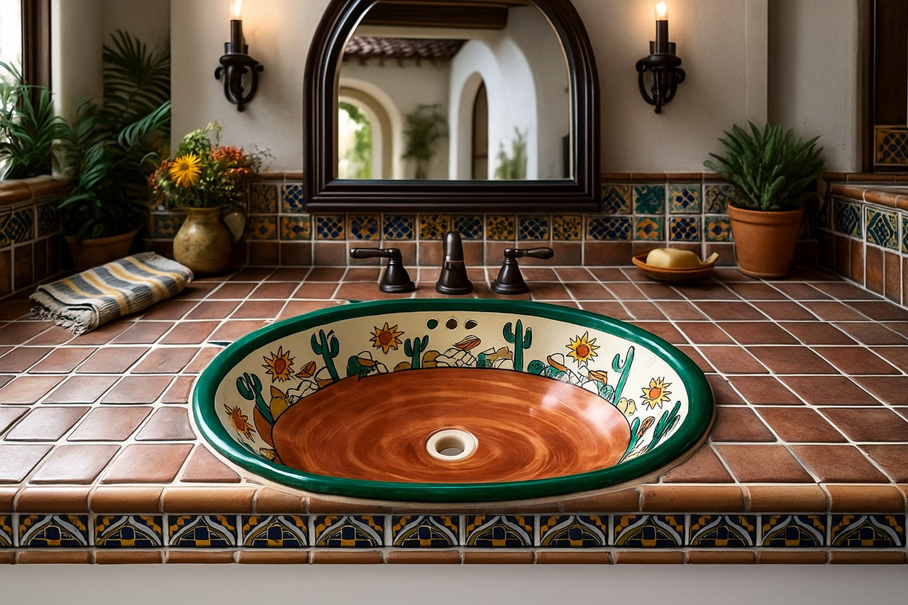 Mexican Campesino Cactus Bathroom Sink