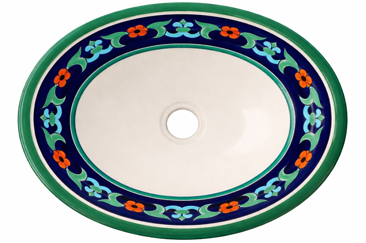 Talavera Ccobalt green bathroom sink