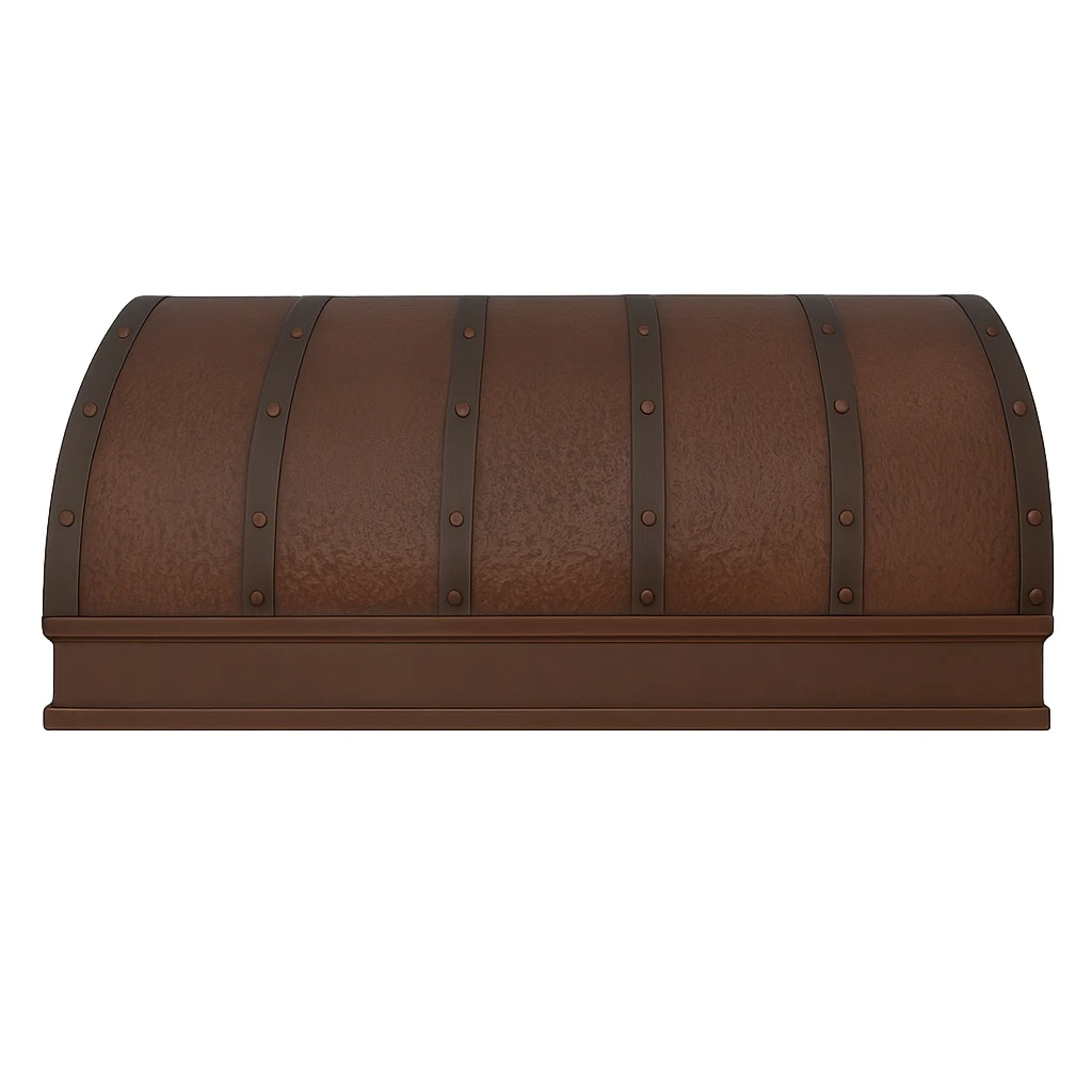 24-78 inch barrel shape kitchen copper range hood on sale, front view