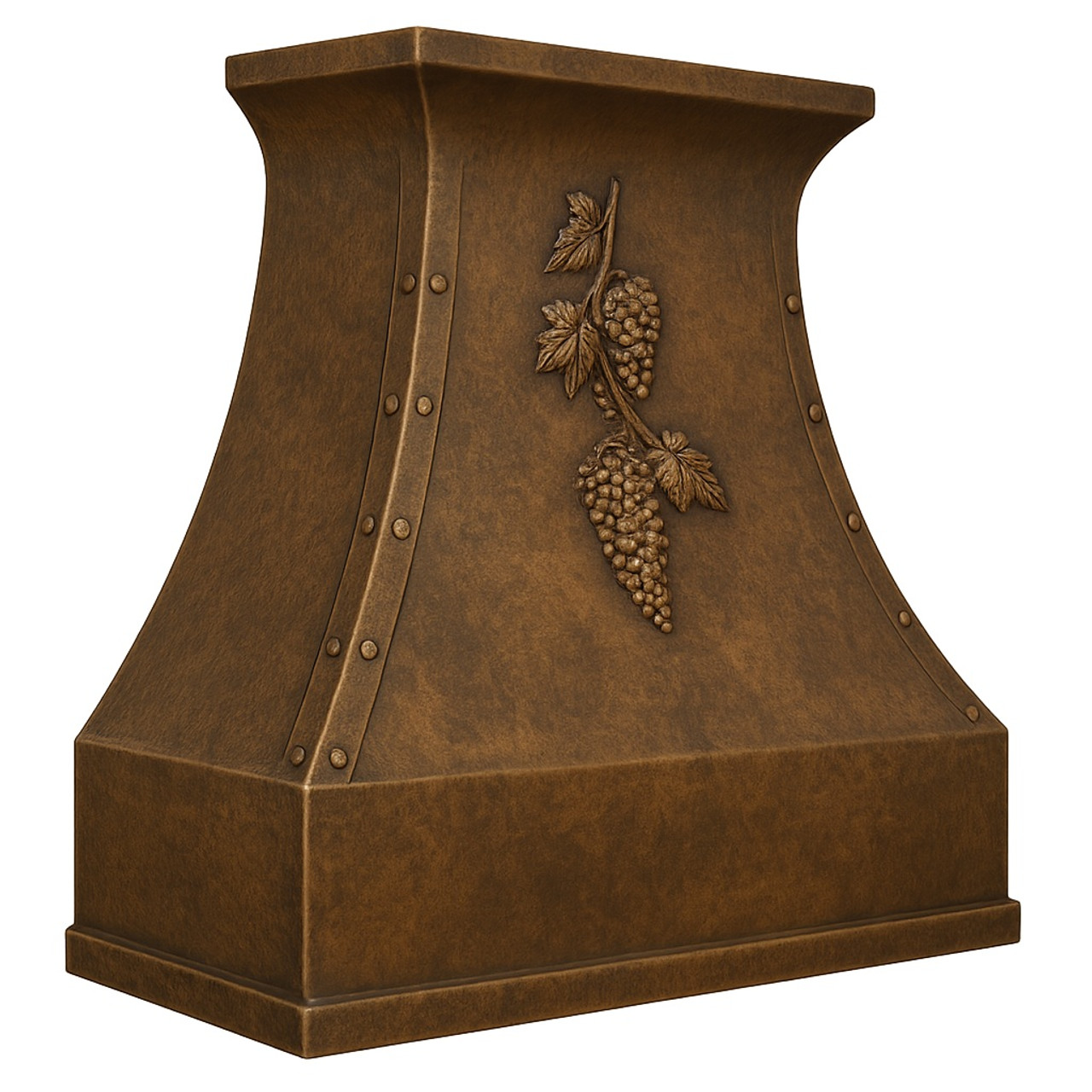 Tuscan copper range hood - angle view