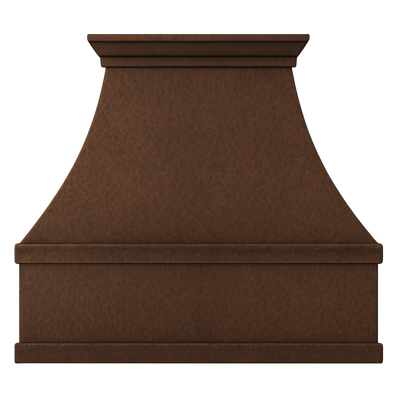 Hammered under-cabinet copper stove hood - front view