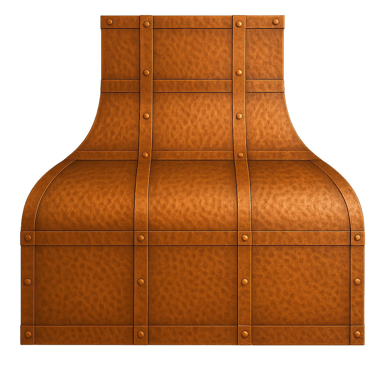 Bell-shape copper range hood - front view