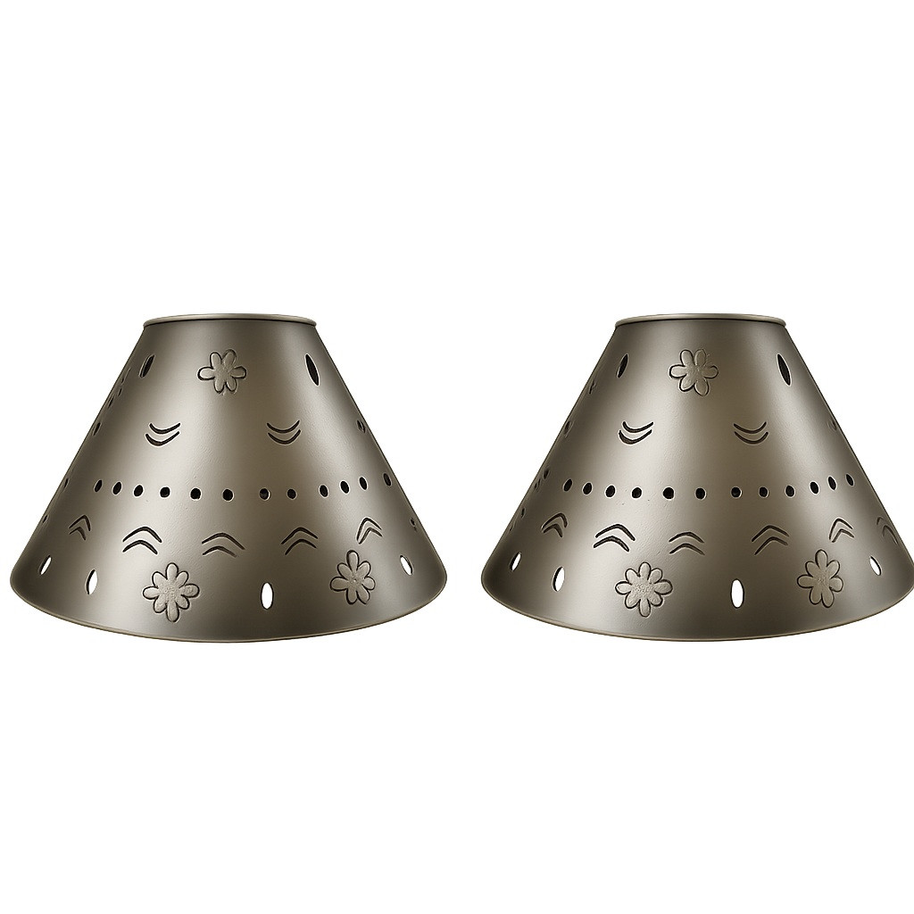 Mexican Punched Tin Lamp Shade – Geometric Cone Design