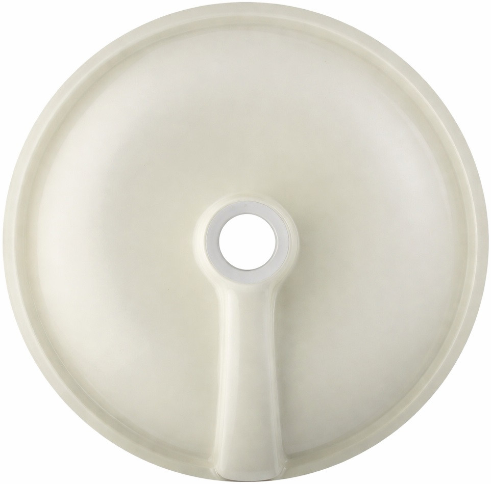 Round talavera bathroom sink turquoise floral design back view