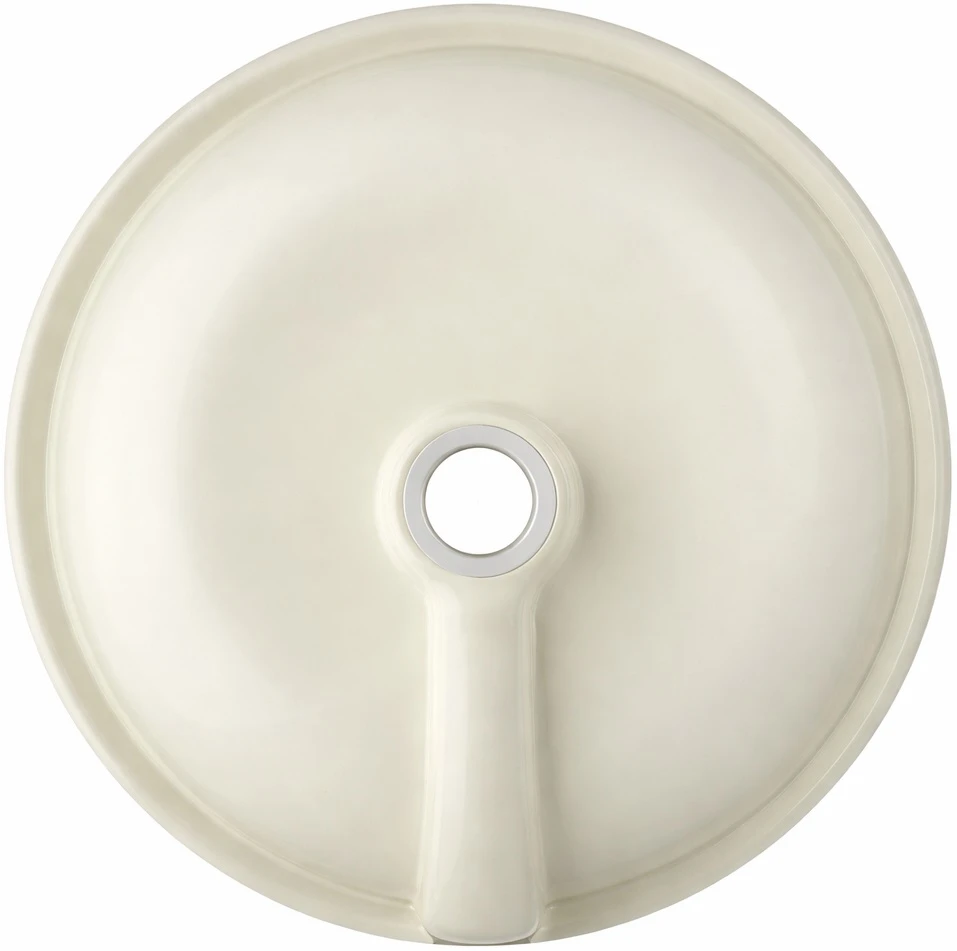 Round Mexican bathroom sink terracotta floral talavera style back view