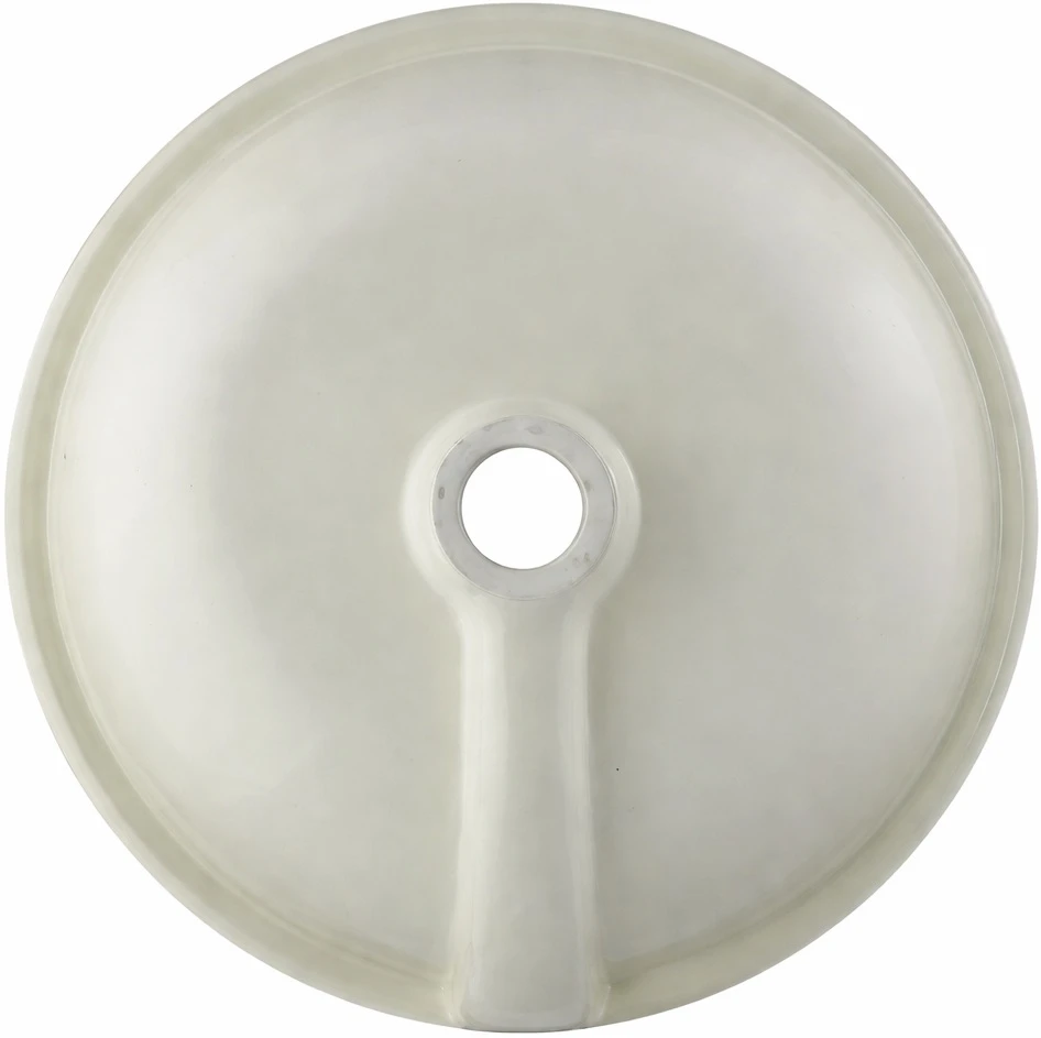 Round white talavera bathroom sink modern ceramic design back view