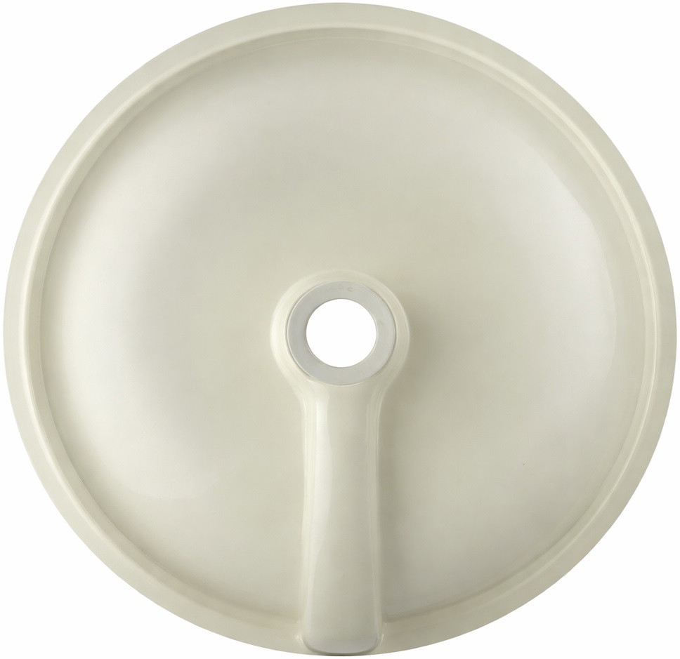 Round talavera bathroom sink colorful fish design style back view