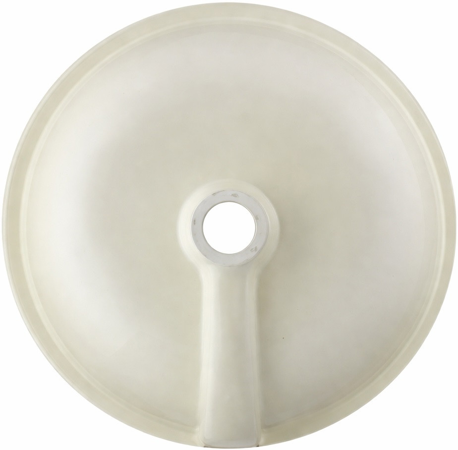 Round talavera bathroom sink solid terracotta ceramic design back view