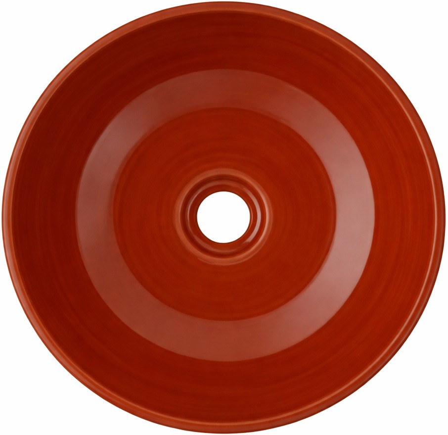 Round talavera bathroom sink solid terracotta ceramic design