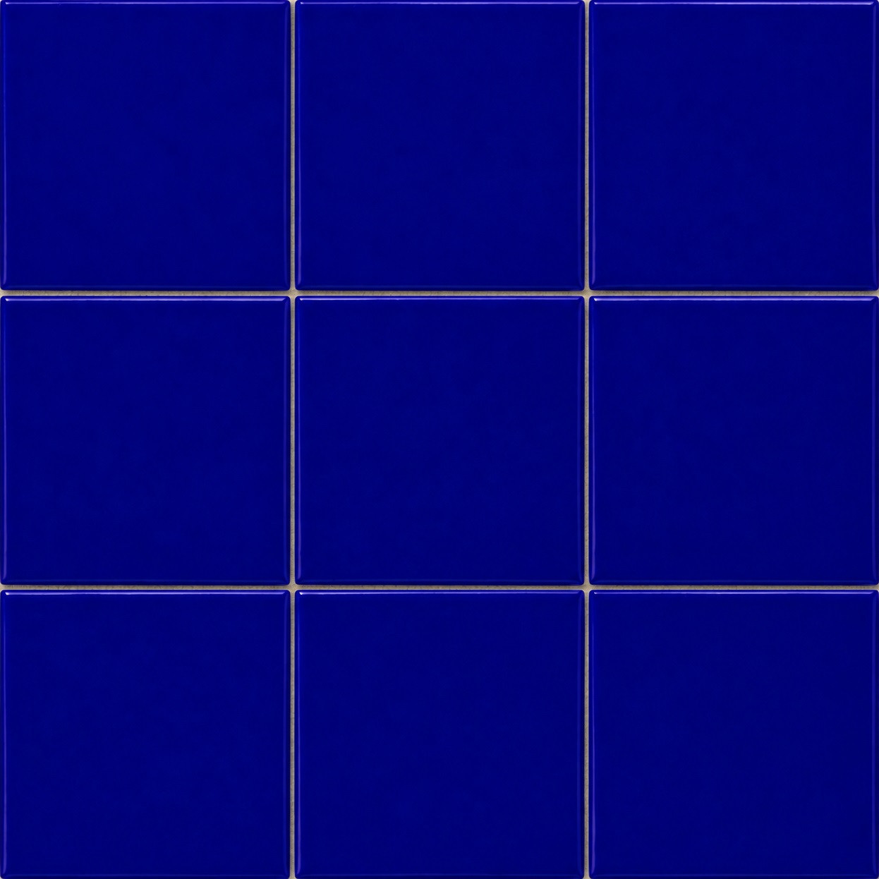 Mexican solid cobalt tiles for walls and backsplashes arranged in a classic 3x3 tile layout
