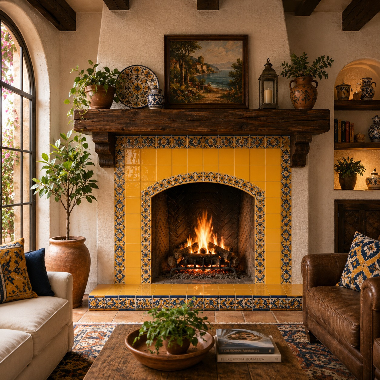 Solid Yellow Mexican Talavera Tiles