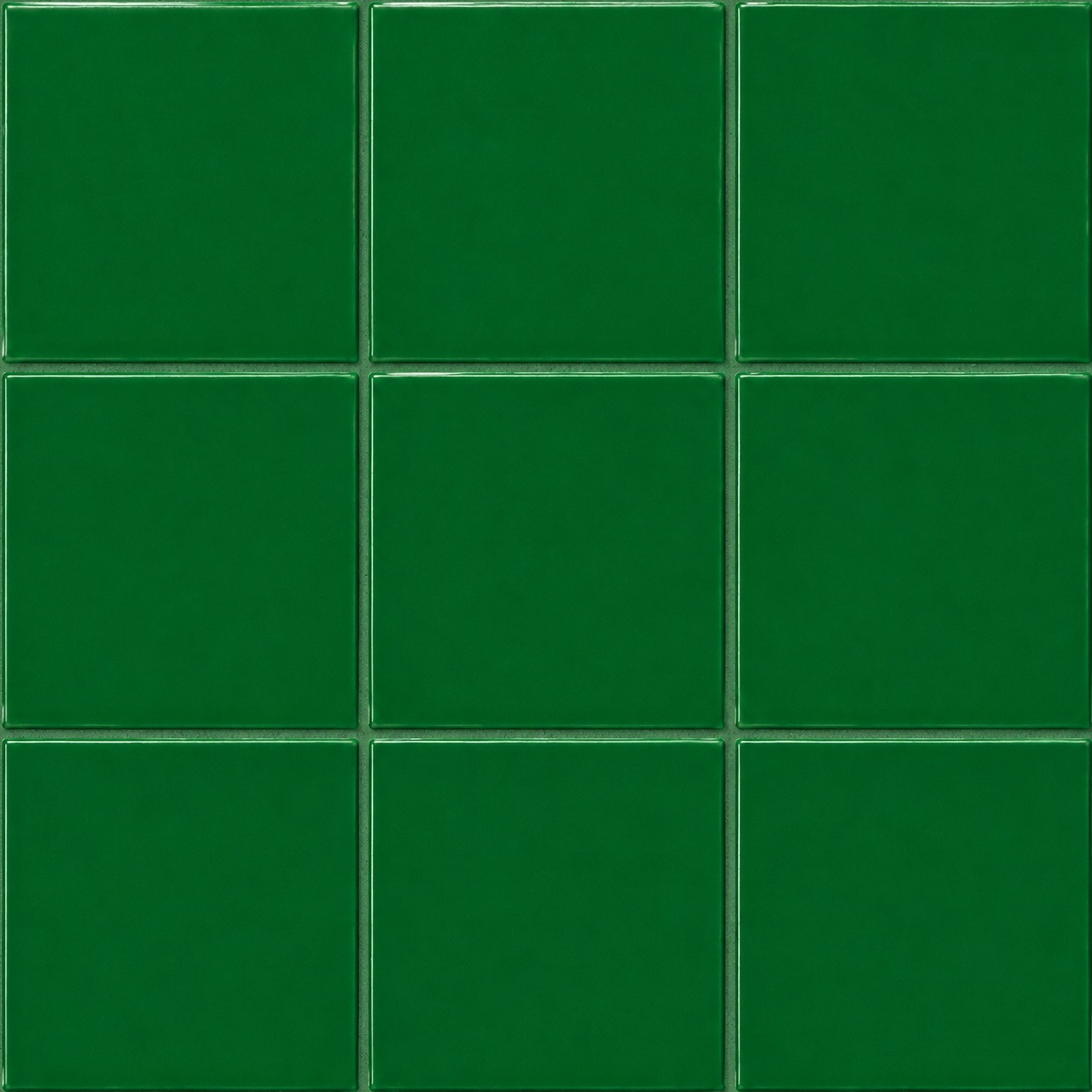Mexican talavera tiles solid green handmade ceramic wall accent shown as a 9 tile installation set