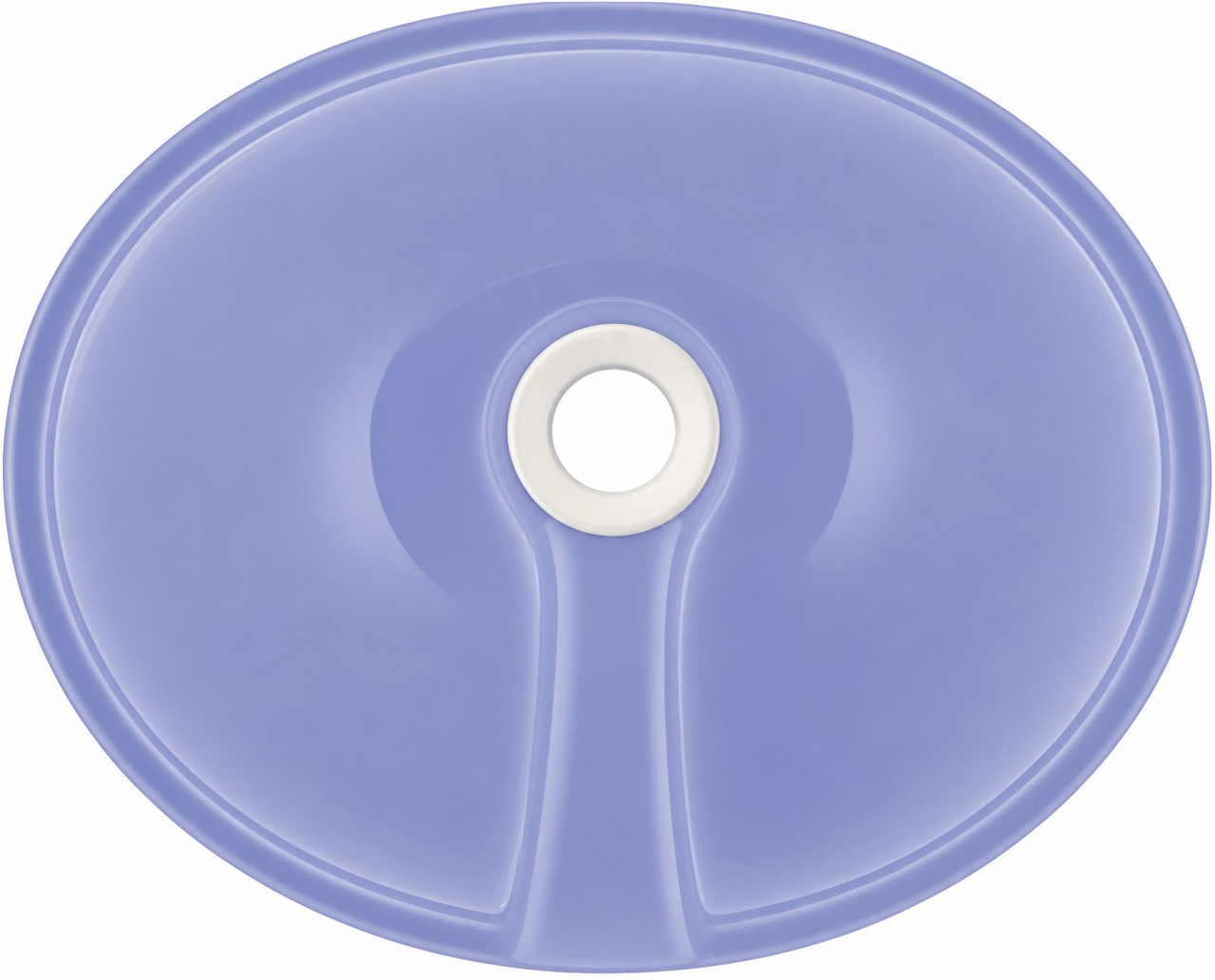 Double sided hand painted oval bathroom sink blue overflow