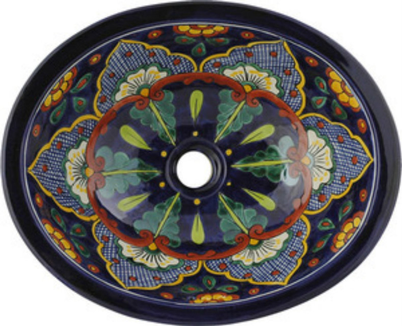 rustic cobalt and green talavera sink