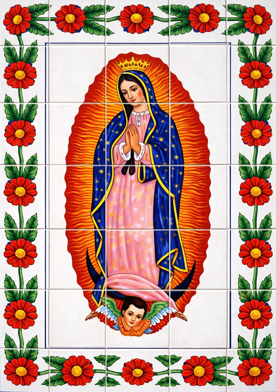 Talavera Guadalupe mexican tile mural