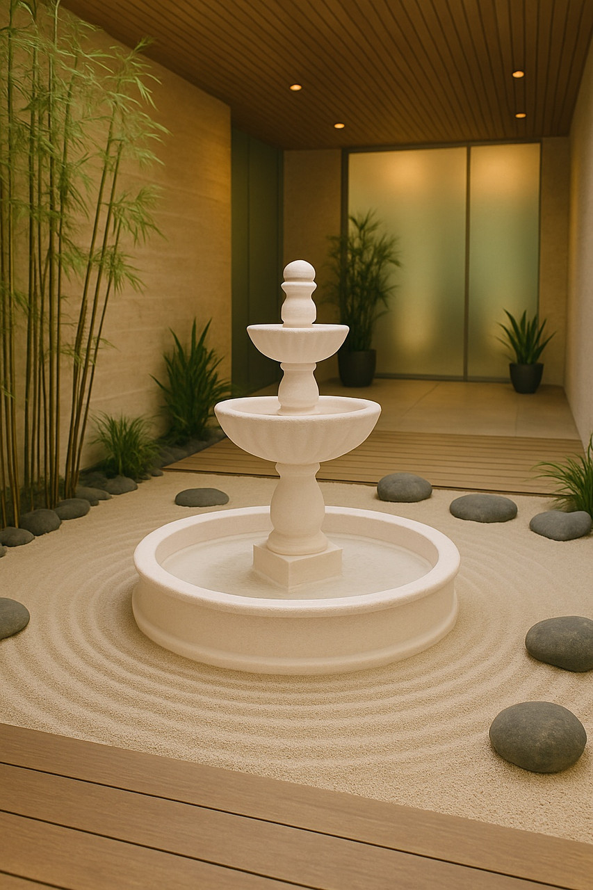 Cantera stone fountain from Mexico un a spa
