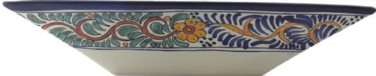 Southeast fish green rectangular talavera vessel sink