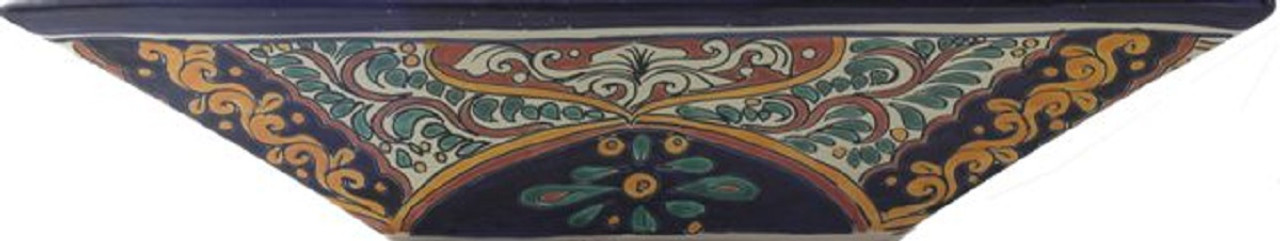 old world terra cotta cobalt rectangular talavera vessel sink