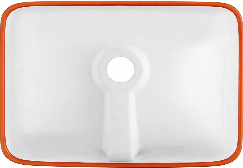 Rectangular talavera bathroom sink terracotta floral design handmade view from undernigh
