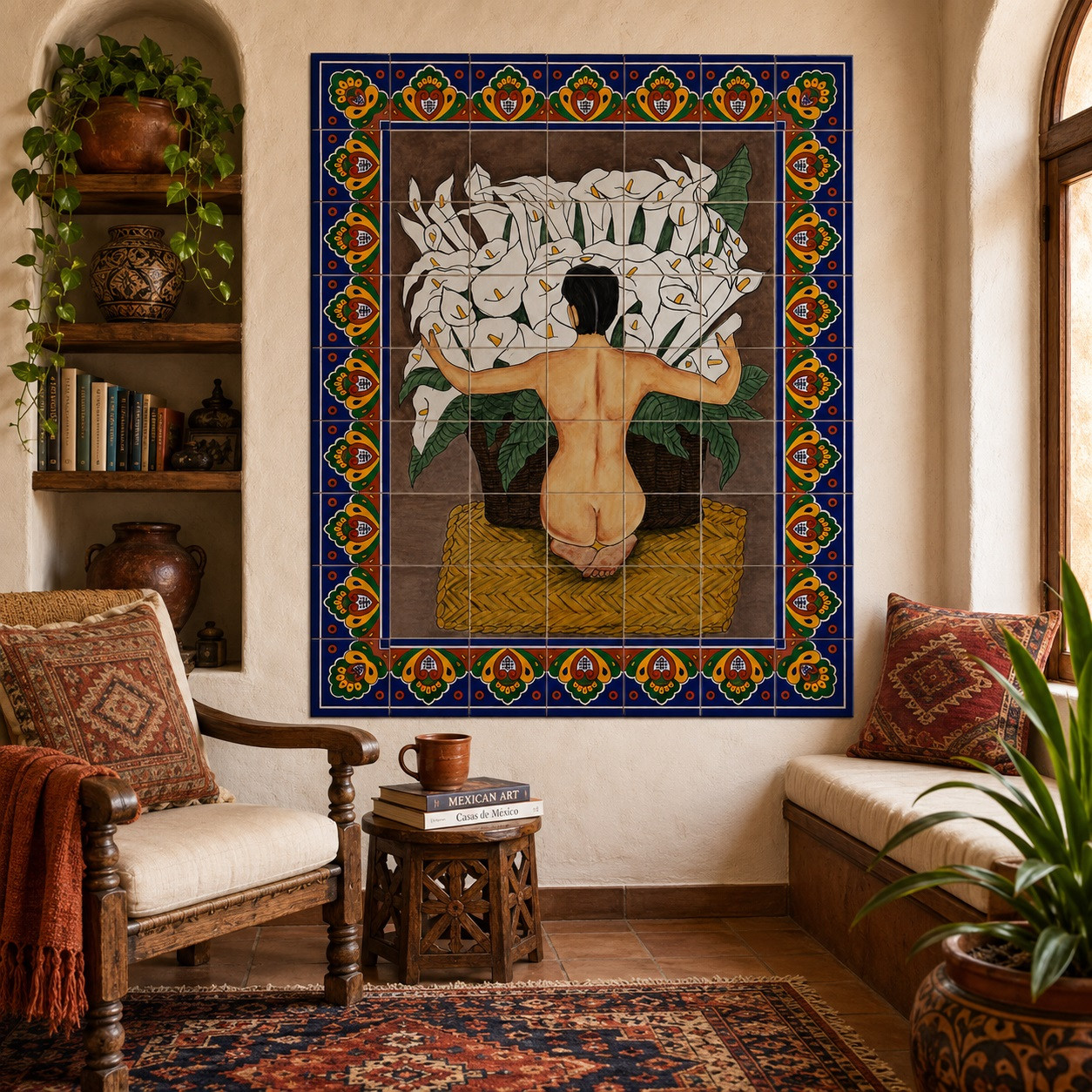 Calla Lilies Figurative Talavera Tile Mural