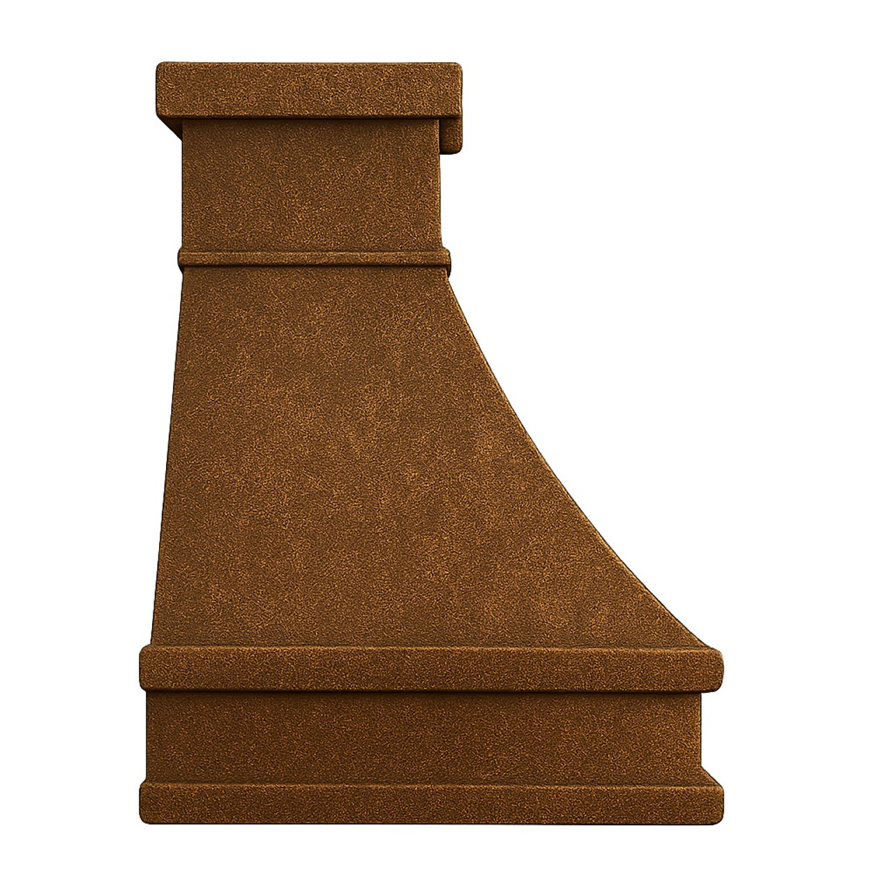 Made-to-order copper range hood - side view