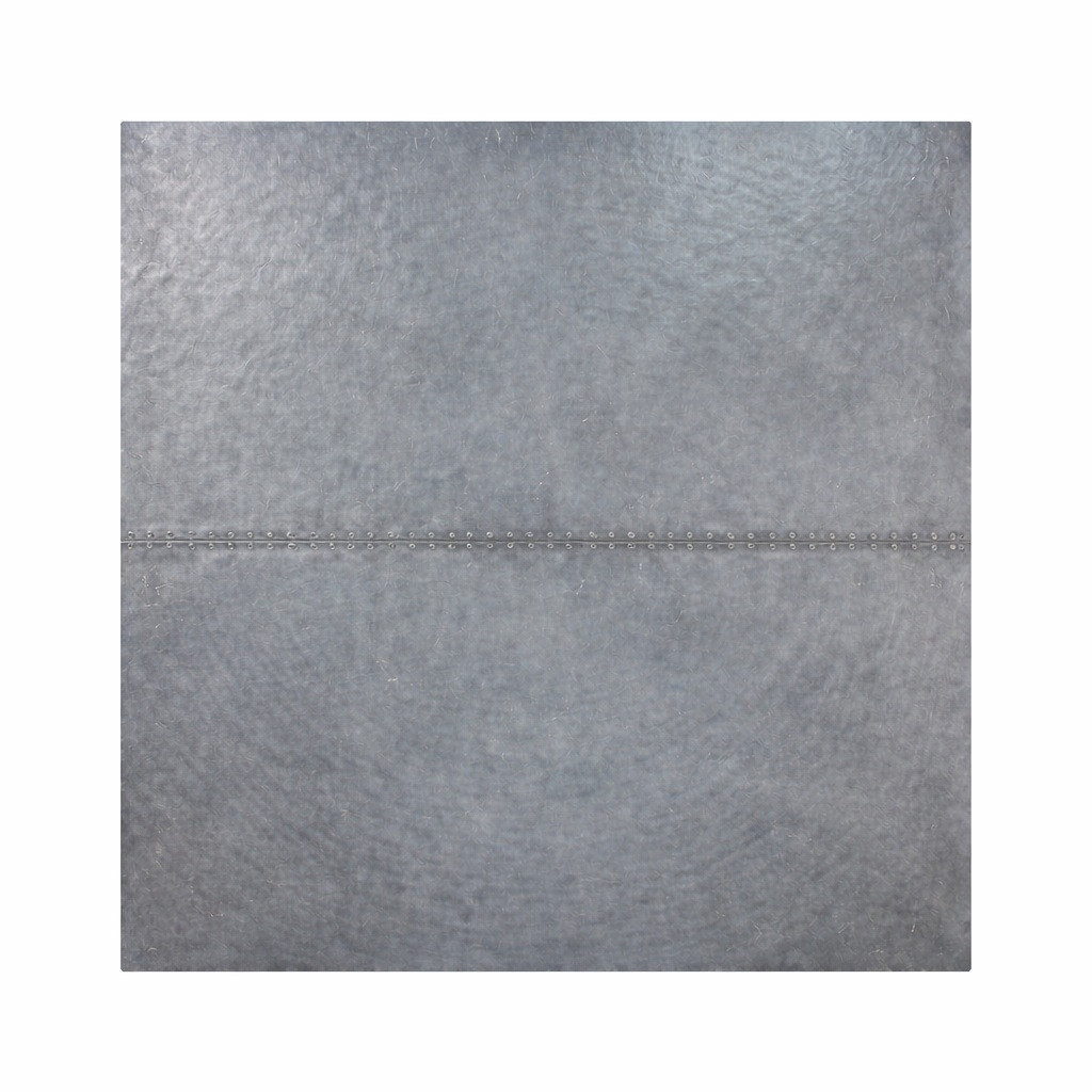 Zinc square tabletop for dining room or restaurant with hammered texture