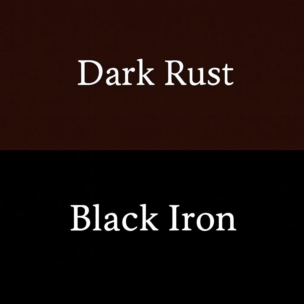 Dark rustic or black iron finish options available to buyer when shopping  Southwestern forged iron table bases