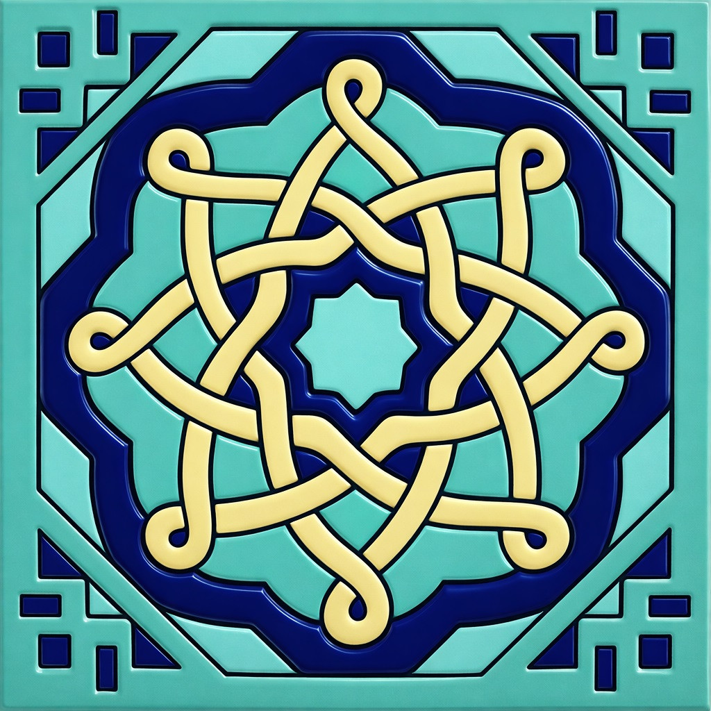 Mexican relief tile celtic knot design