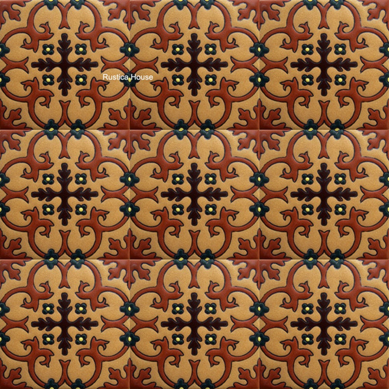 rustic relief stair riser terracotta tile