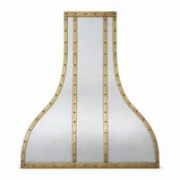 Antique Zinc Range Hood with Brass Straps and Rivets Kitchen Images