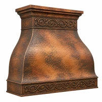 Bell Copper Range Hood with Pierced Ornamental Bands Kitchen Images